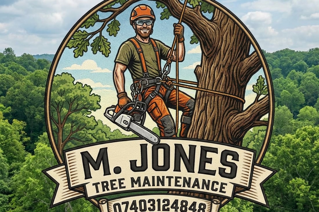 Main header - "M Jones Tree & Garden Maintenance "