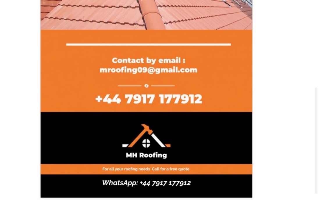 Main header - "MH Roofing"