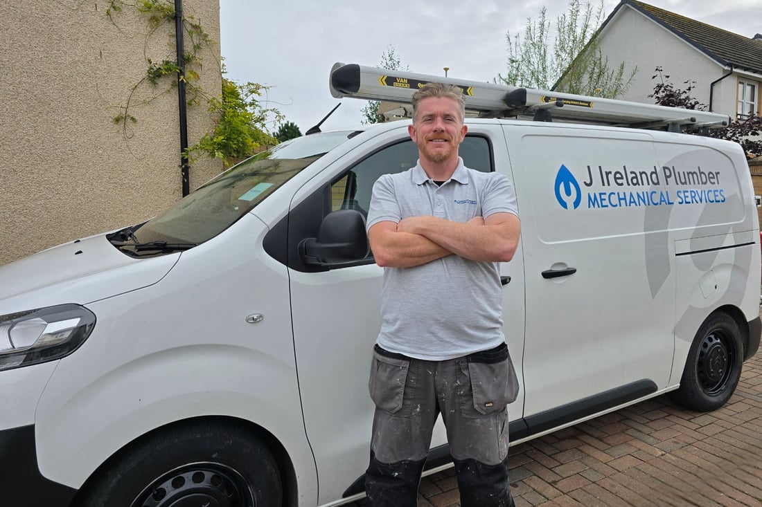 Main header - "J Ireland Plumber"