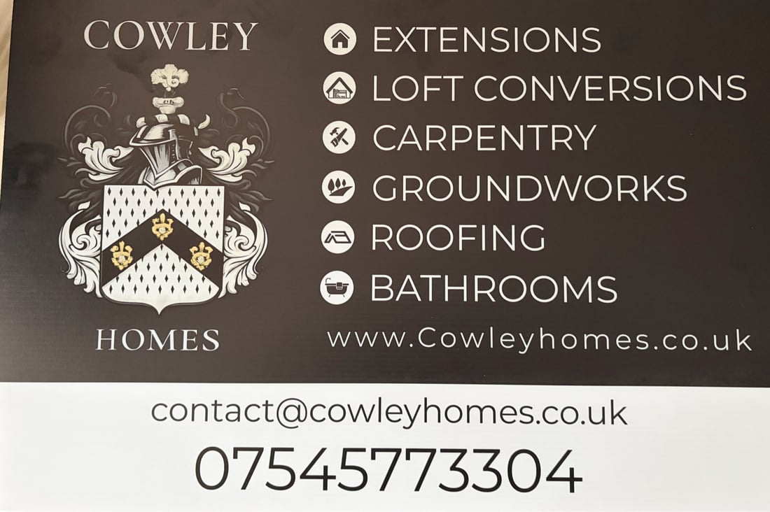 Main header - "Cowley Homes"