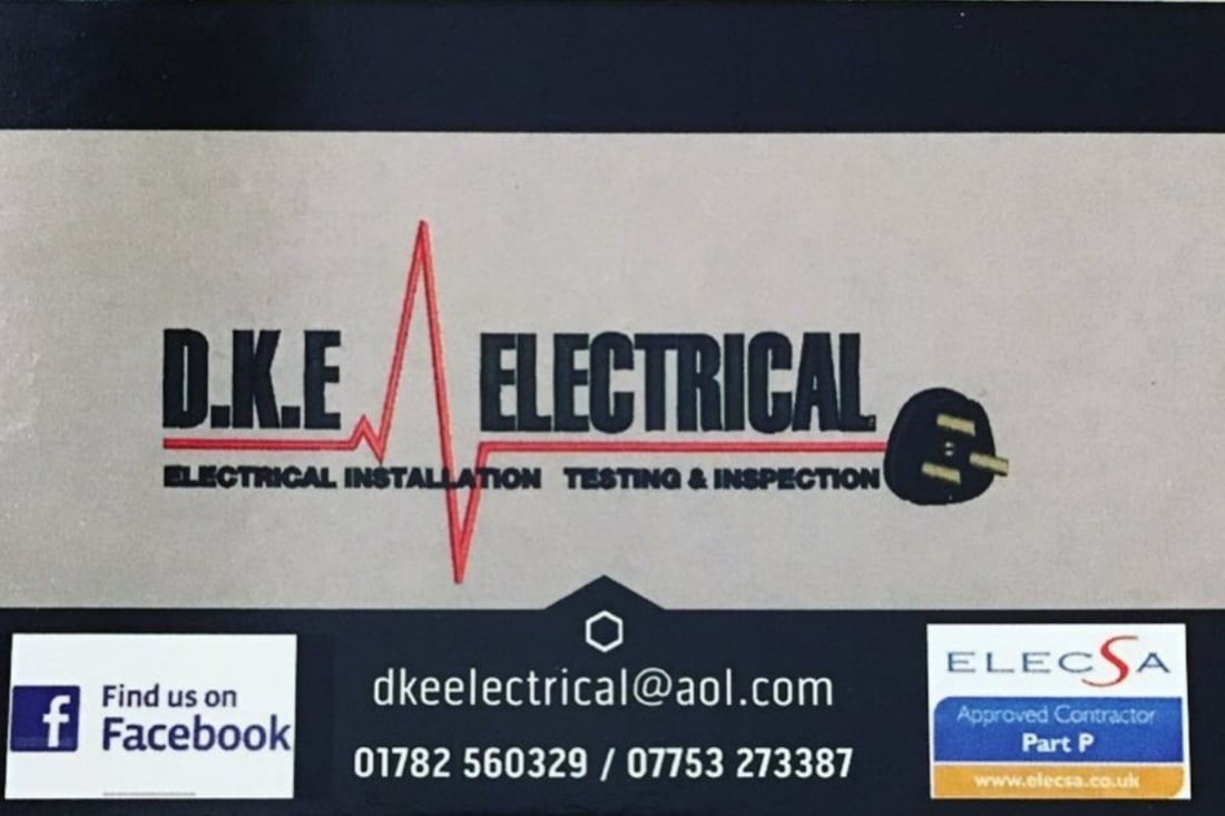 Main header - "D.K.E Electrical Services"