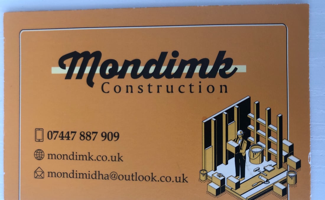 Main header - "Mondi MK Construction"