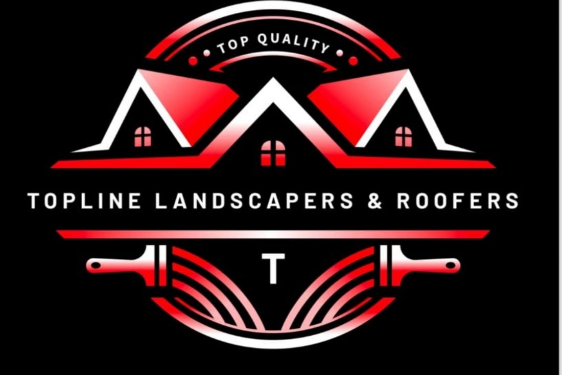 Main header - "Top Line Landscapers & Roofers"