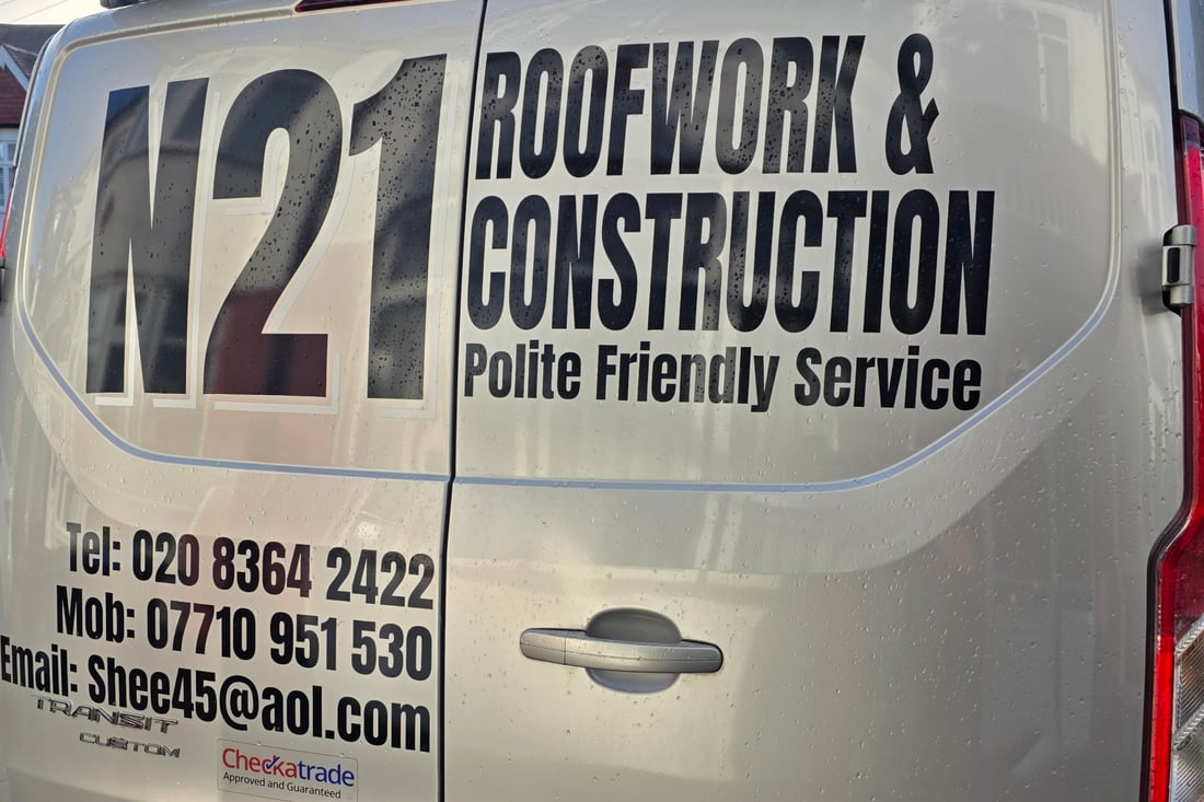 Main header - "N21 ROOFWORK & CONSTRUCTION"