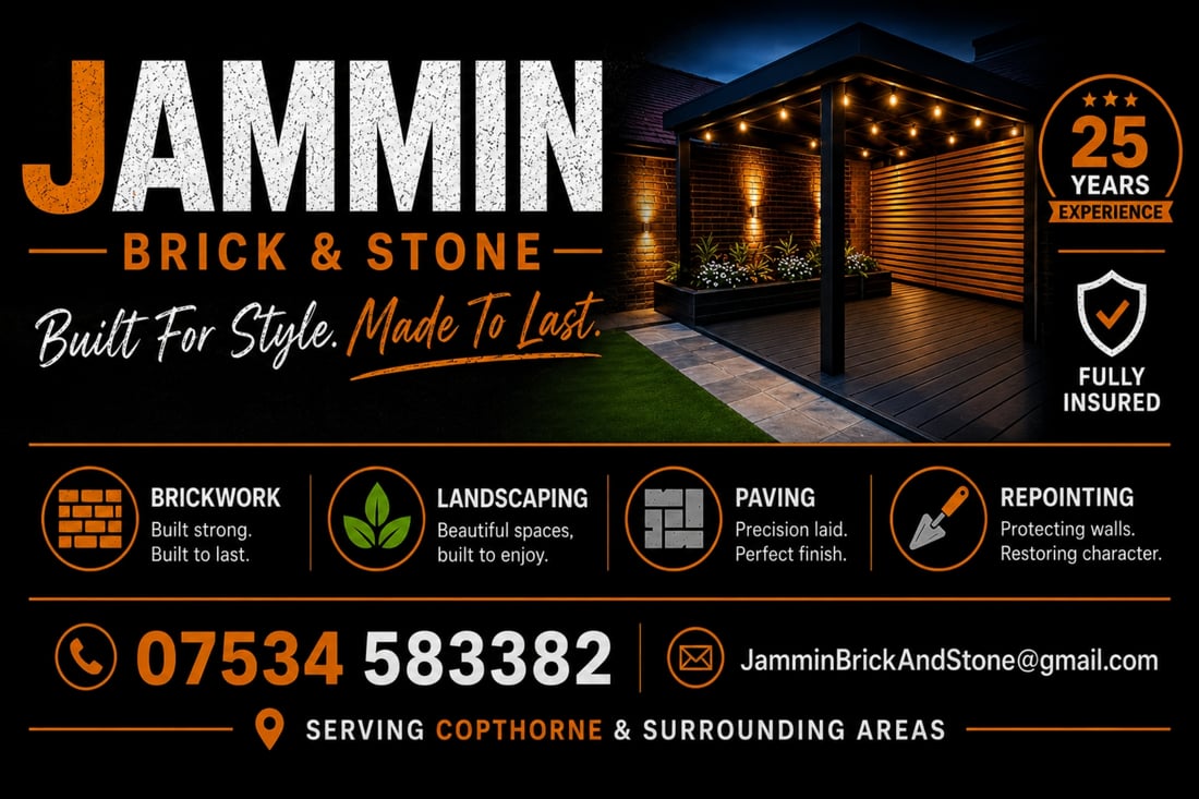 Main header - "Jammin Brick & Stone"