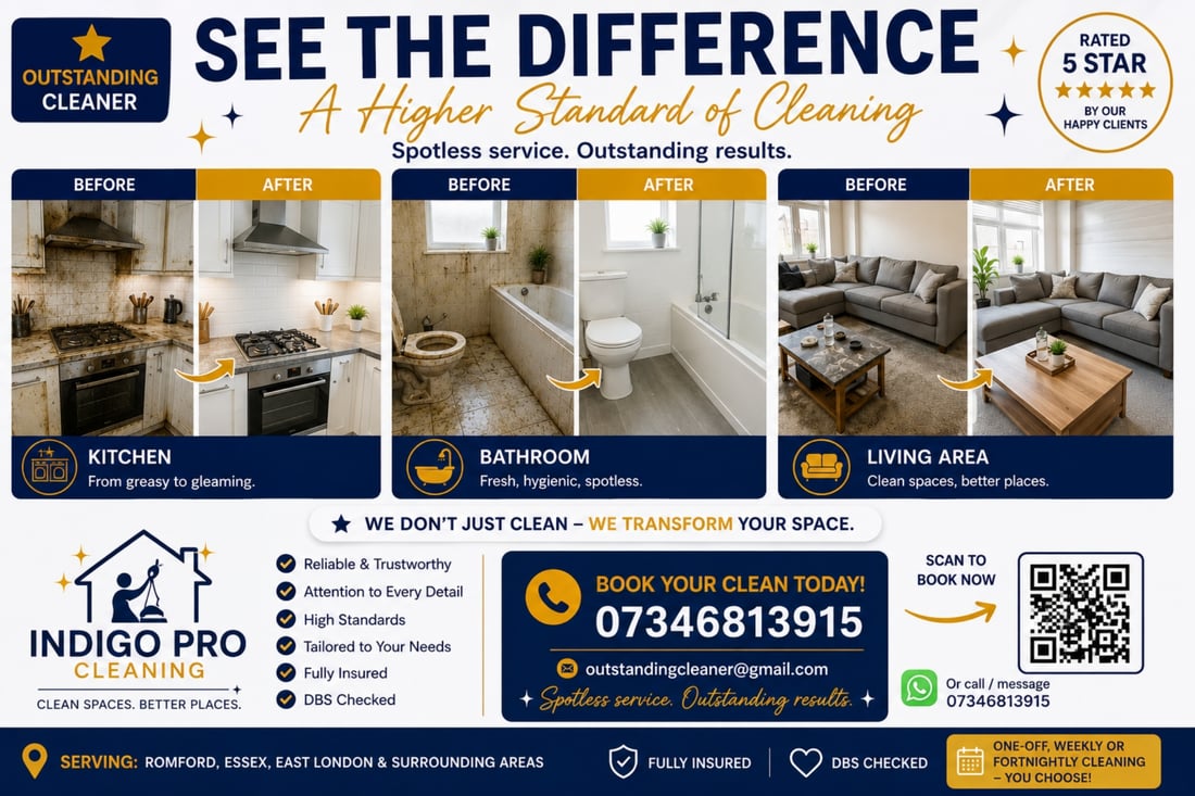 Main header - "Indigo Pro Cleaning "