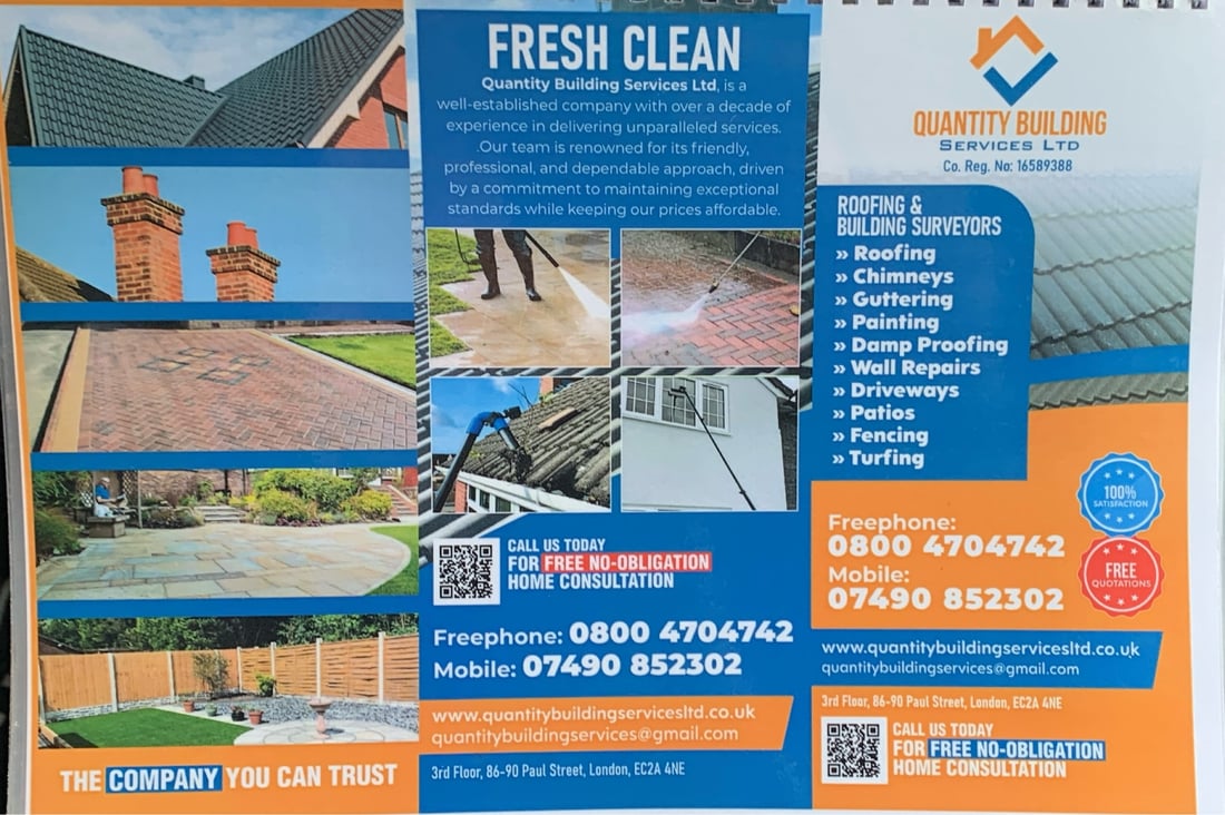 Main header - "Quantity Building Services LTD "