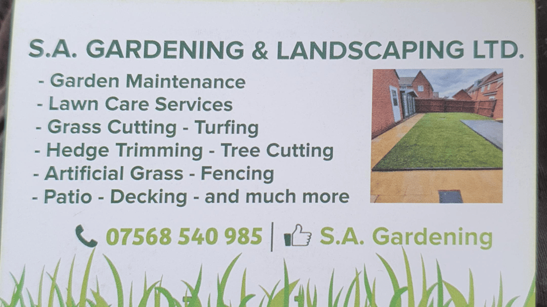 Main header - "S.A.gardening&landscaping Ltd"