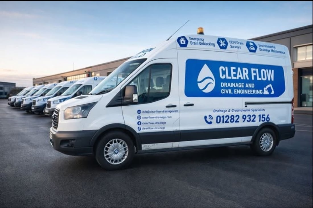 Main header - "Clear Flo Drainage"