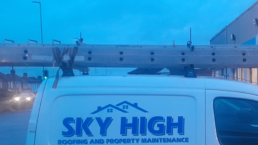 Main header - "Skyhigh Roofing & Property Maintenance"