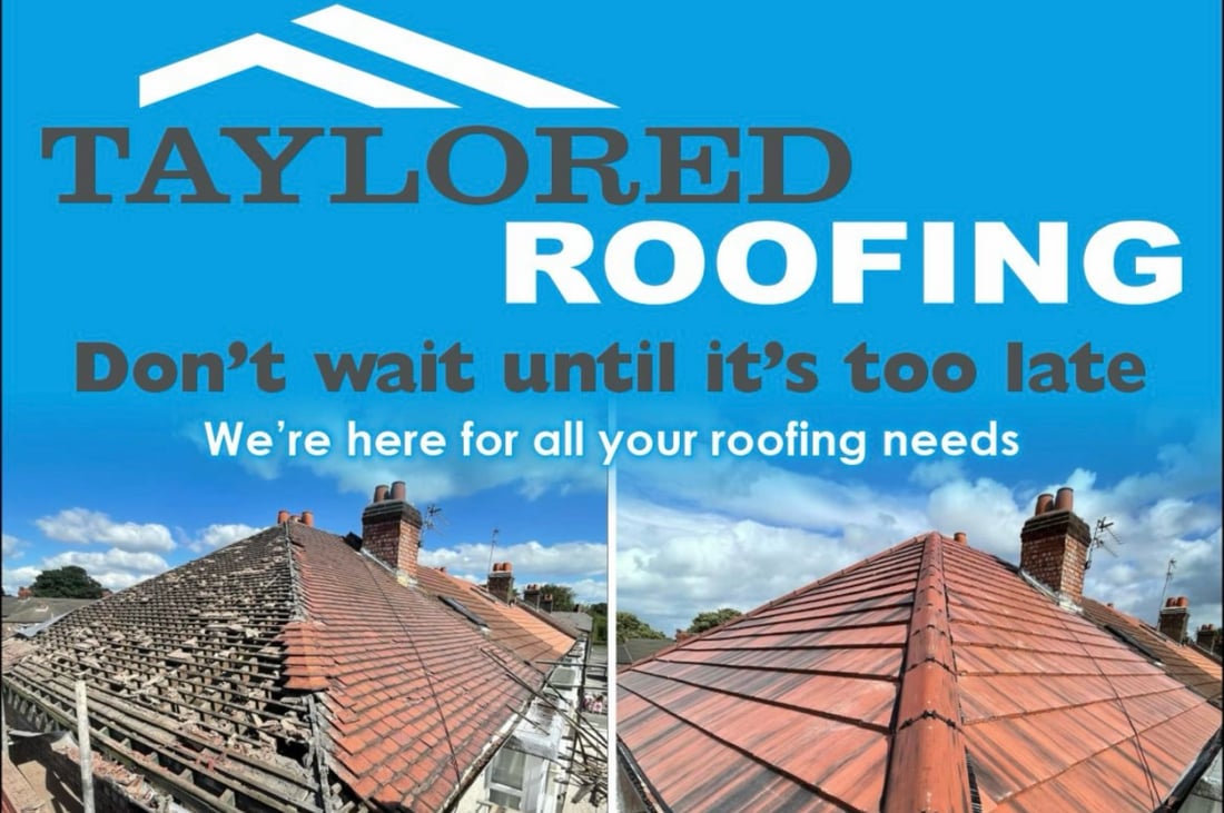 Main header - "Taylored Roofing"