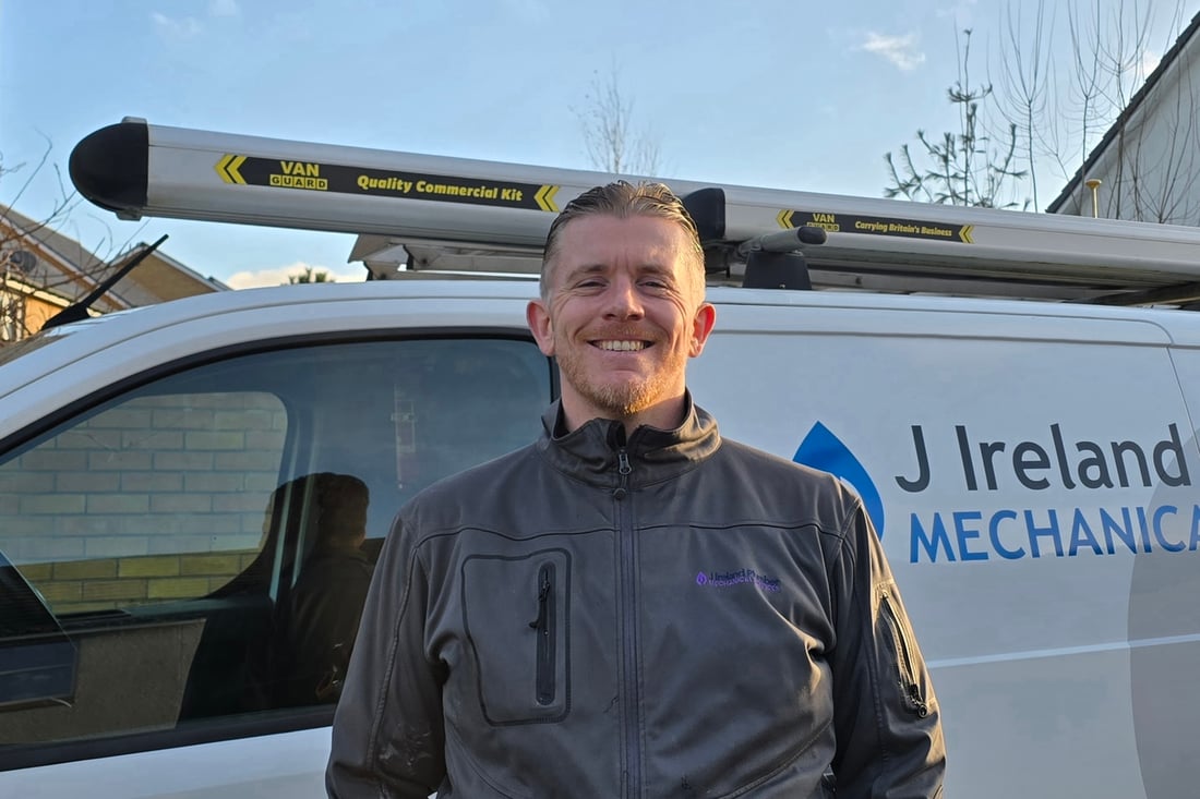 Main header - "J Ireland Plumber"