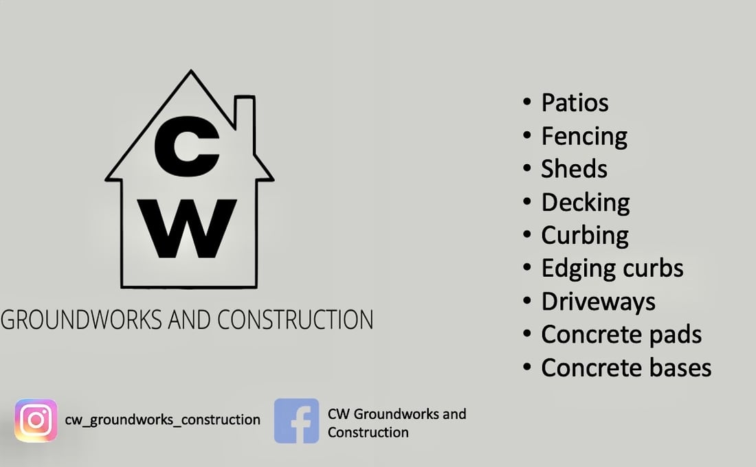 Main header - "CW GROUNDWORKS & CONSTRUCTION"