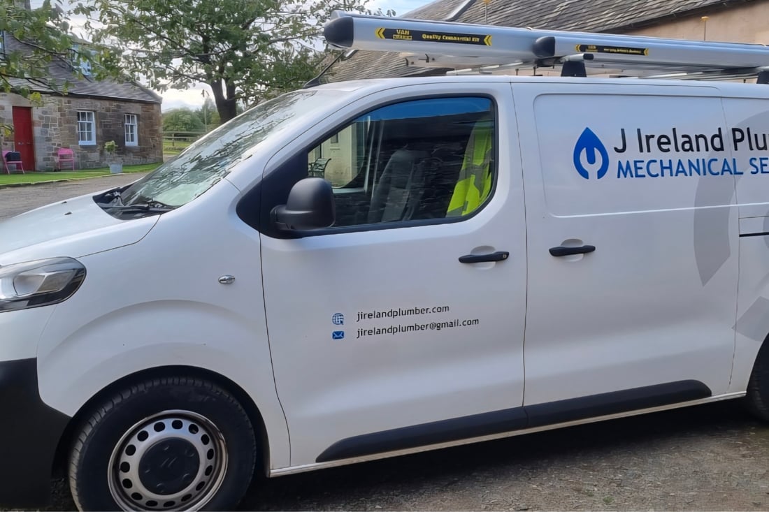 Main header - "J Ireland Plumber"