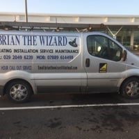Main header - "Brian The Wizard Heating and \plumbing"