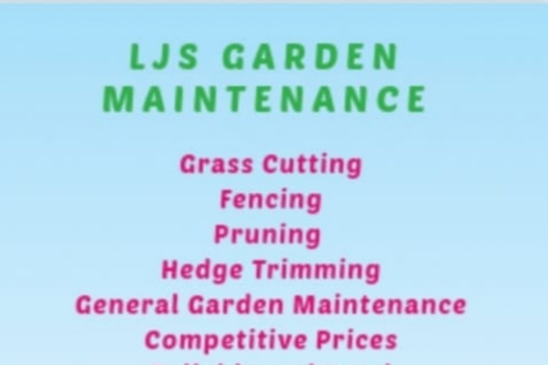 Main header - "LJS GARDEN MAINTENANCE"