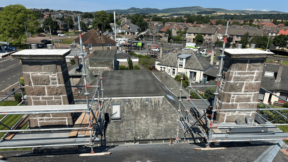 Main header - "Fairmont Roofing & Stonework"