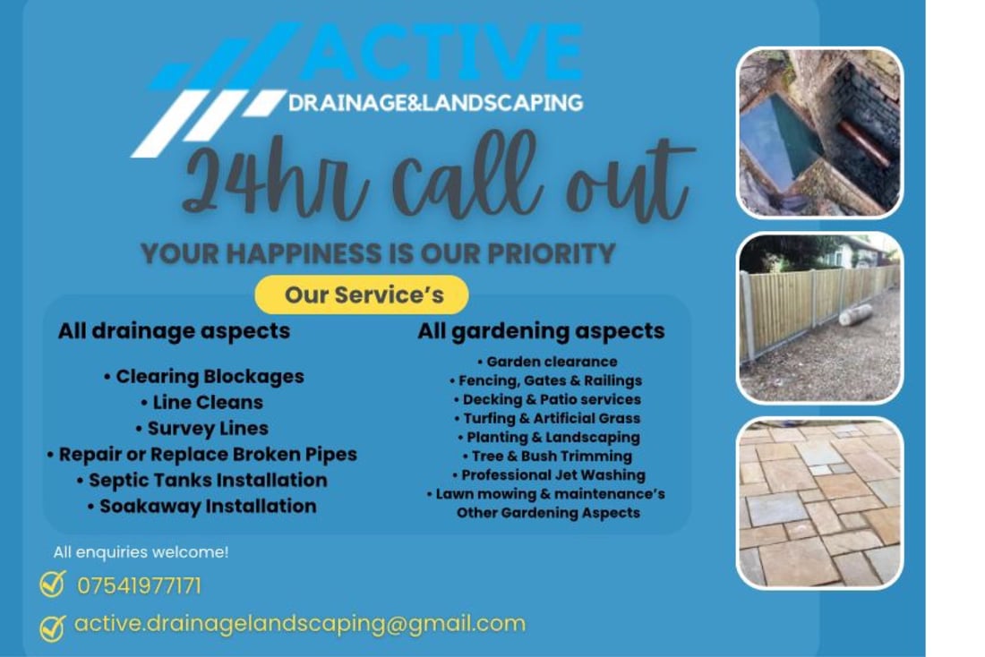 Main header - "Activate Drainage & Landscaping"