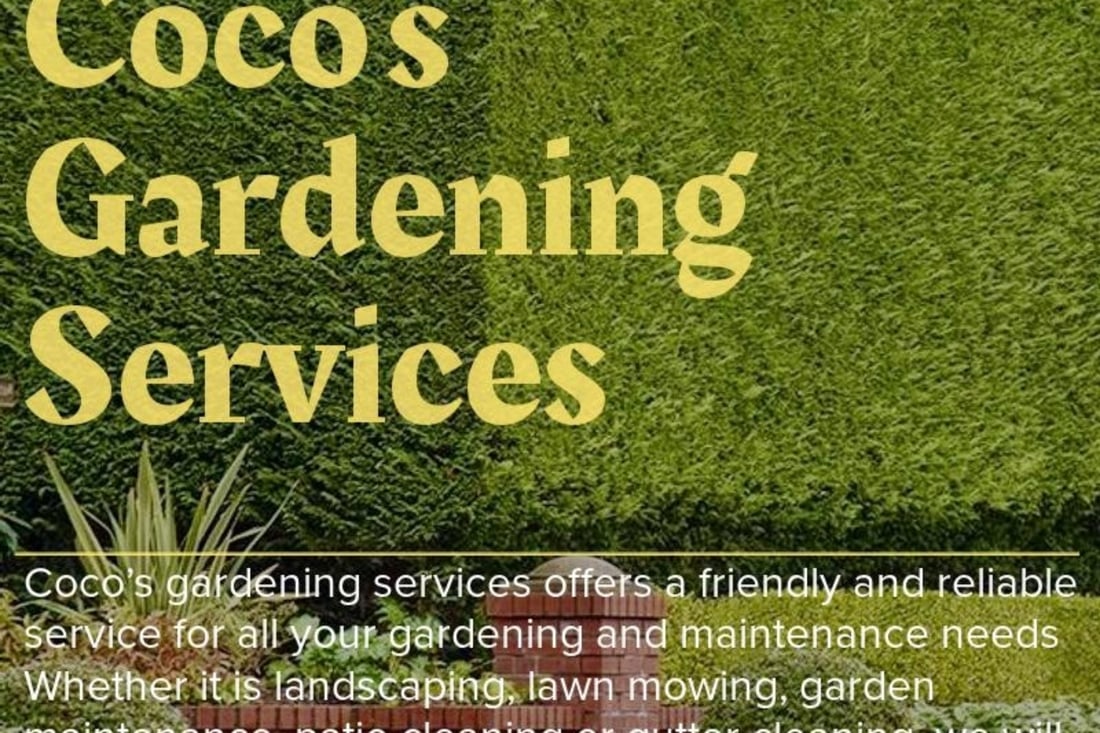 Main header - "COCO'S GARDENING LTD"