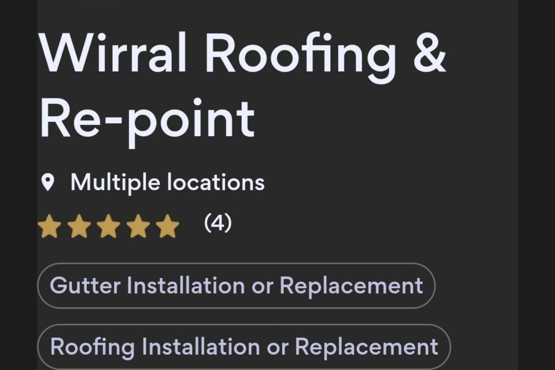Main header - "Wirral Roofing & Repoint"