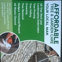 Main header - "Affordable tree garden care"