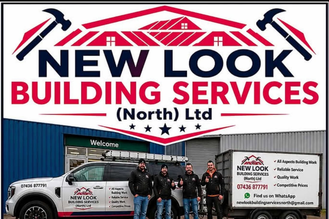 Main header - "New Look Building & Roofer Grimsby"