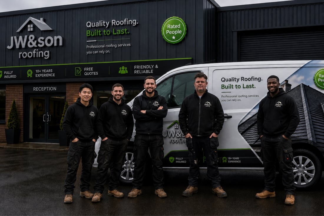 Main header - "JW Son Roofing"