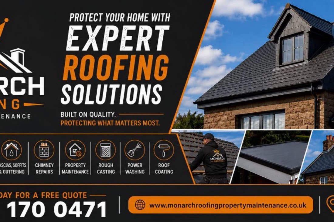 Main header - "Monarch Roofing & Property Maintenance "