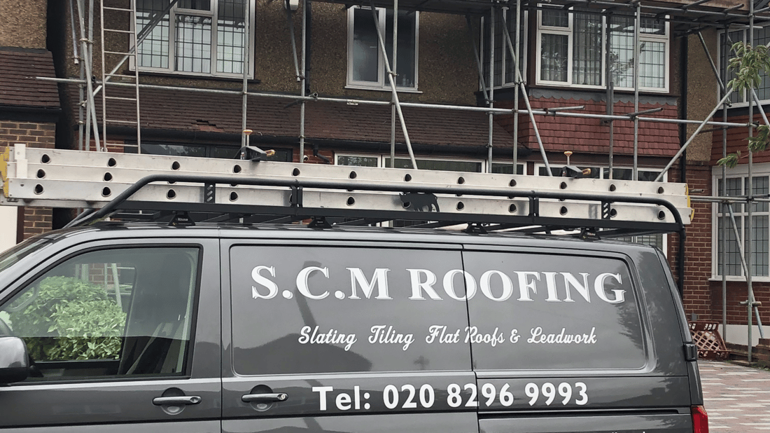 Main header - "S C M Roofing"