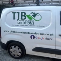 Main header - "TJB Home & Garden Solutions"