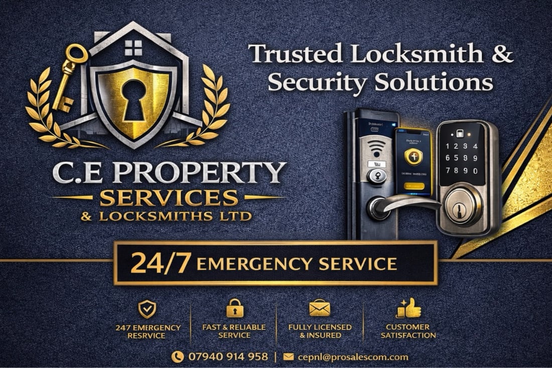 Main header - "C.E Property Services and Locksmiths Ltd."