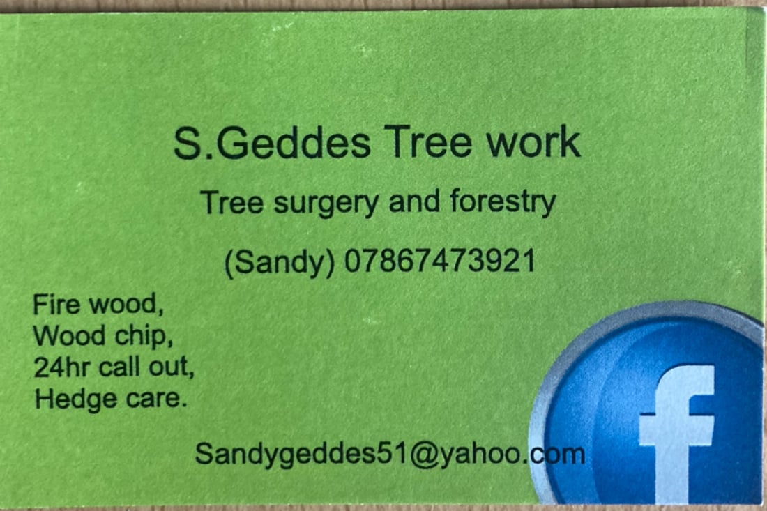 Main header - "S Geddes Tree Work"