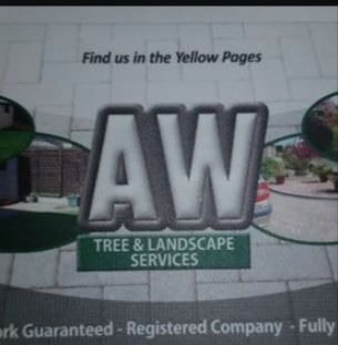 Main header - "AW Tree & Landscapes Services"
