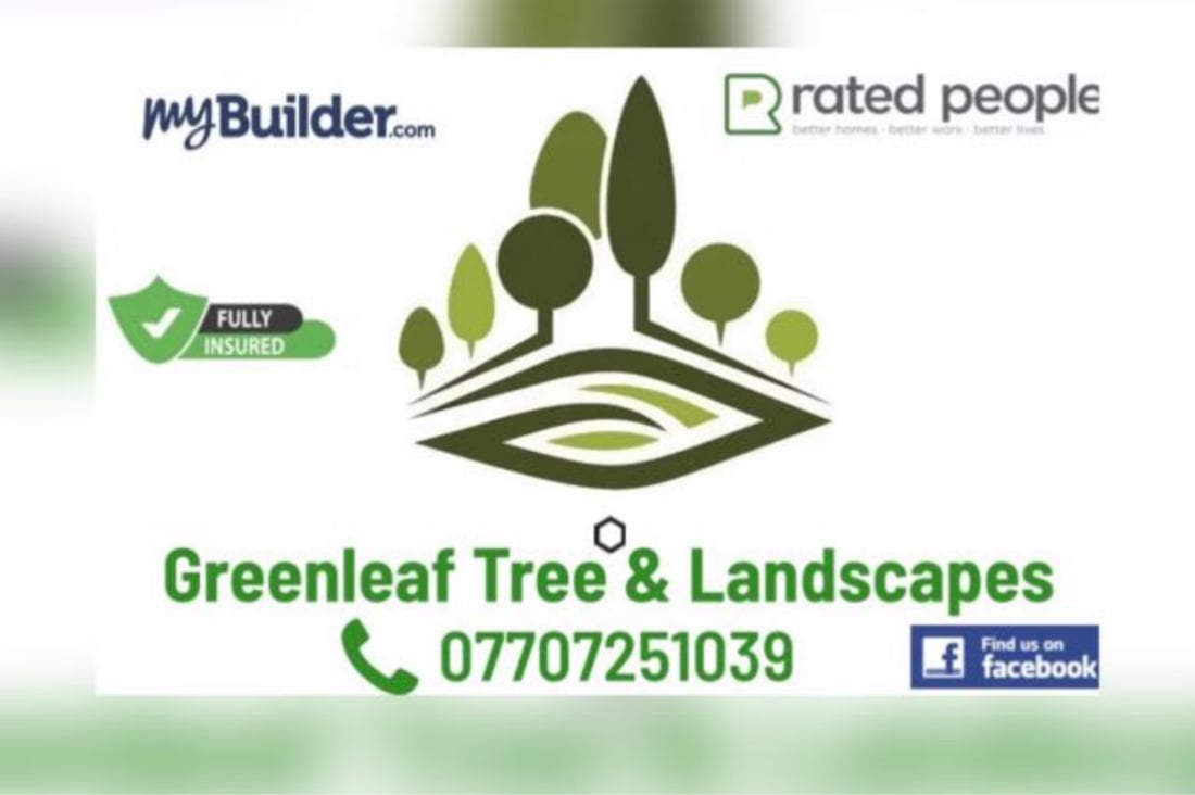 Main header - "Green Leaf Tree & Landscapes"