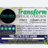 Company/TP logo - "PAVE MAX PAVING & LANDSCAPING"