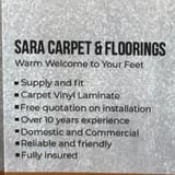 Company/TP logo - "SARA Carpet & Floorings"