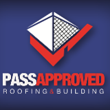 Company/TP logo - "Pass Approved Roofing & Building"