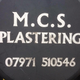 Company/TP logo - "M.C.S. PLASTERING"