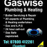 Company/TP logo - "Gas wise plumbing & heating"