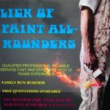Company/TP logo - "Lick of paint All-rounders"