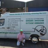 Company/TP logo - "thistle garden & driveway cleaning service"
