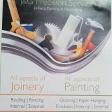 Company/TP logo - "J&G precision joinery,painting&decorating"