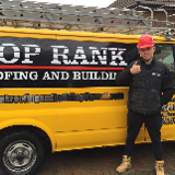 Company/TP logo - "TOP RANK roofing and building LTD"