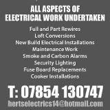 Company/TP logo - "Herts Electrics"