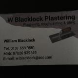 Company/TP logo - "W Blacklock plastering"
