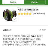 Company/TP logo - "M & S Construction"