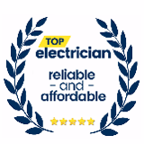 Company/TP logo - "TOP ELECTRICIAN.CO.UK"