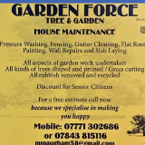 Company/TP logo - "Garden Force Tree & Garden Maintenance"