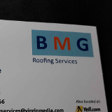Company/TP logo - "B M G ROOFING SERVICES"