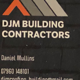 Company/TP logo - "DJM BUILDING CONTRACTORS"